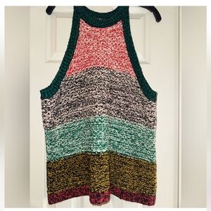 Maeve by Anthropology Multicolor Knit Sleeveless Sweater Top XL